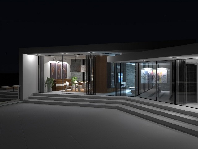modern house night - Artlantis render by emiel vis