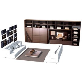 Living room Bookcase 3D Object | FREE Artlantis Objects Download