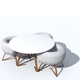 Cocoon Chairs and Table - free Artlantis object