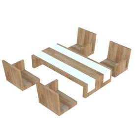 cherry table & chair 3D Object | FREE Artlantis Objects Download