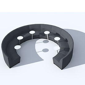 Curve circle sofa 3D Object | FREE Artlantis Objects Download