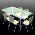 Table glass&chairs