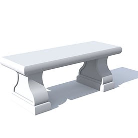 Classic concrete bench - free Artlantis object